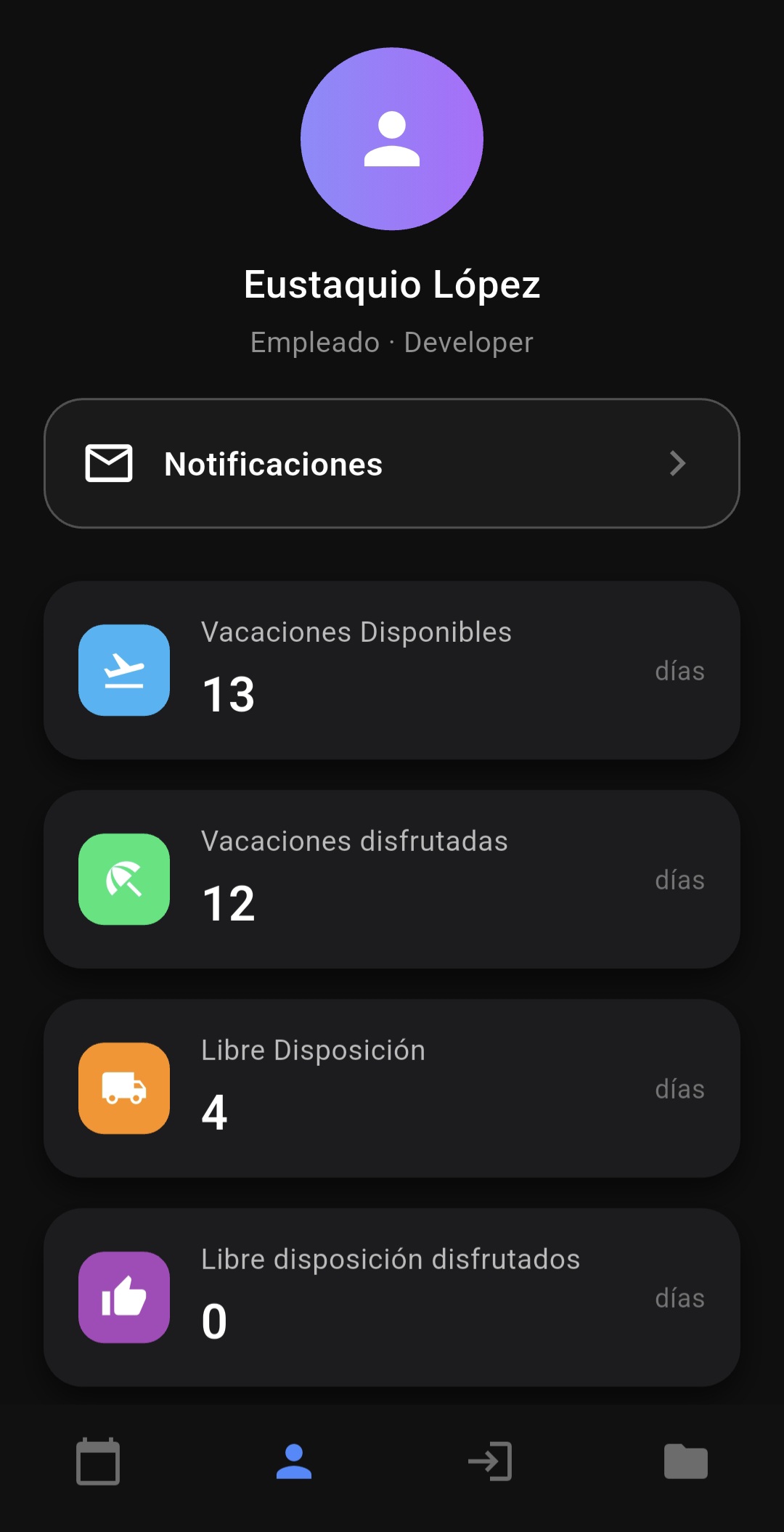 Perfil del Empleado y Vacaciones